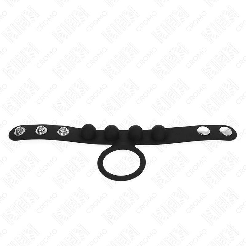 KINK - ANELLO PER PENE IN PELLE 3,5 CM CON CHIUSURA A PRESSIONE 23 X 2 CM – Anelli per pene in metallo BDSM – foto 3
