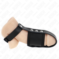 KINK - ANELLO PER GABBIA PER PENE IN PELLE CON CINTURINO DIVISORE PER PALLINE RIVESTITO REGOLABILE – Anelli per pene in metallo BDSM