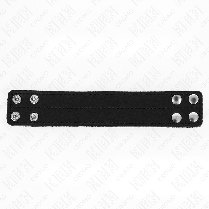 KINK - ANELLO PER PENE IN PELLE CON CHIUSURA A PRESSIONE 18,5 X 3,3 CM – Anelli per pene in metallo BDSM – foto 3