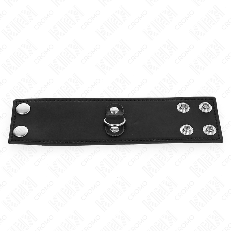 KINK - ANELLO PER PENE IN PELLE CON CHIUSURA A PRESSIONE 18 X 5 CM – Anelli per pene in metallo BDSM – foto 3