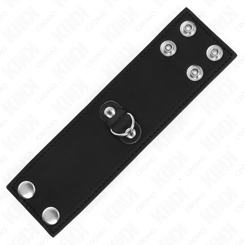 KINK - ANELLO PER PENE IN PELLE CON CHIUSURA A PRESSIONE 18 X 5 CM – Anelli per pene in metallo BDSM – foto 4