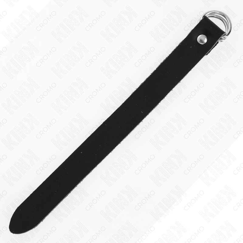 KINK - ANELLO PER PENE IN PELLE CON CHIUSURA A PRESSIONE 22 X 2 CM – Anelli per pene in metallo BDSM – foto 4