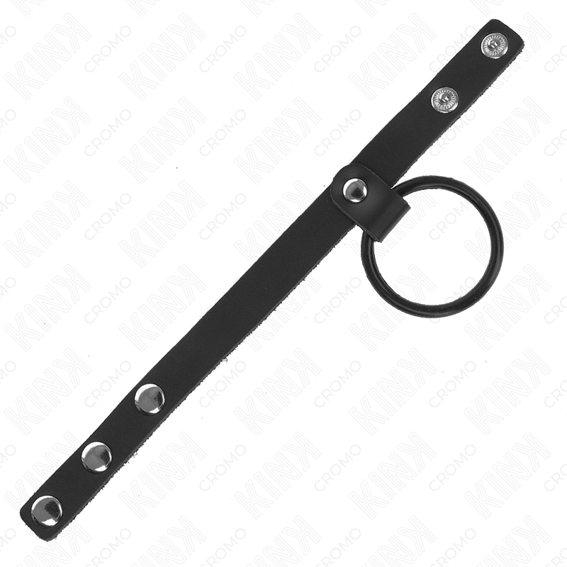 KINK - ANELLO PER PENE IN SILICONE 3,8 CM E DIVISORE PER PALLINE IN PELLE 22 X 1,5 CM – Anelli per pene in metallo BDSM – foto 4