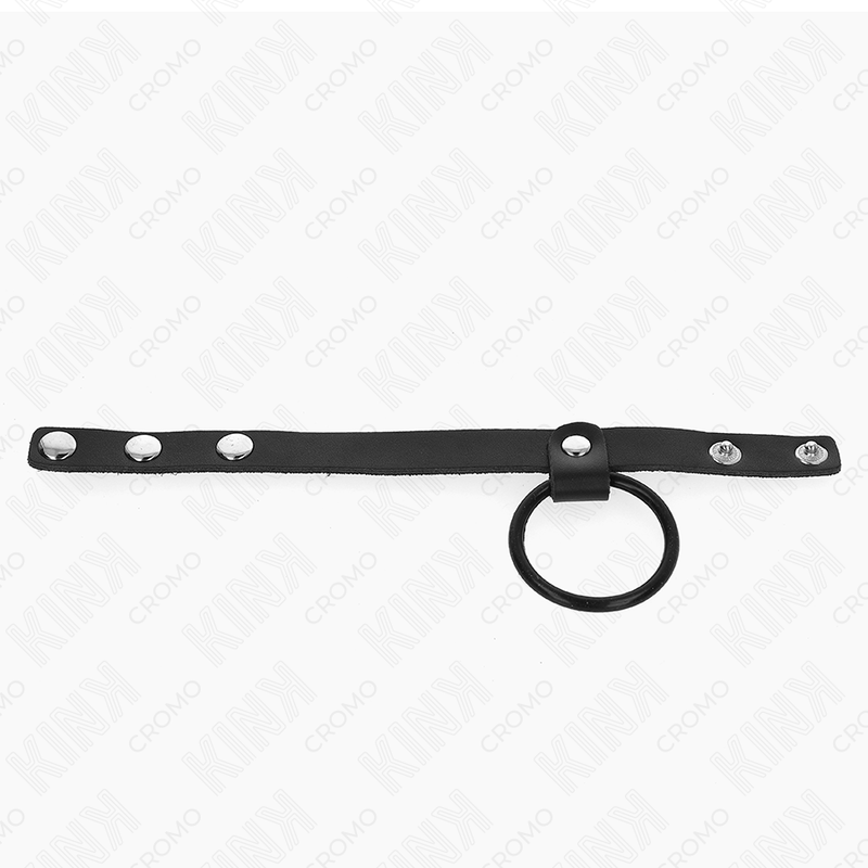 KINK - ANELLO PER PENE IN SILICONE 3,8 CM E DIVISORE PER PALLINE IN PELLE 22 X 1,5 CM – Anelli per pene in metallo BDSM – foto 3