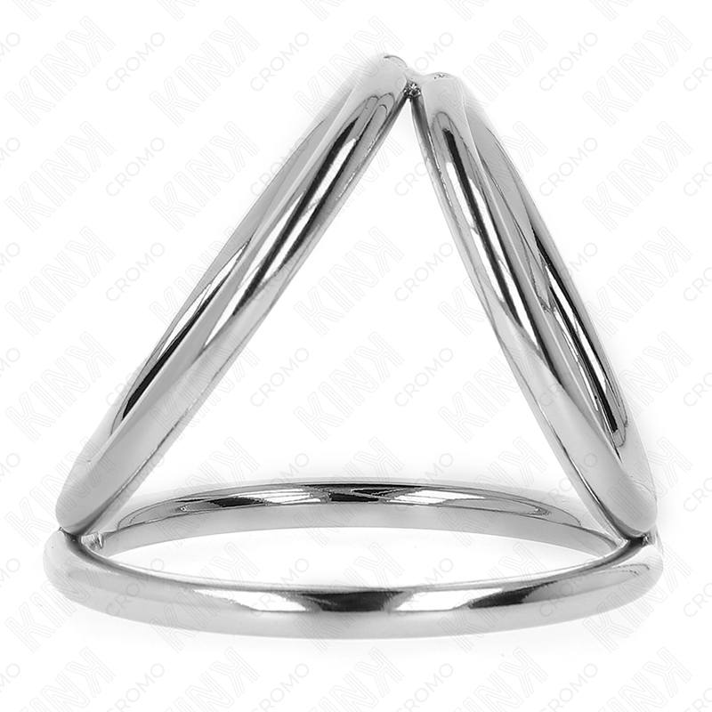 KINK - ANELLO PER PENE IN METALLO CROMATO TRIPLO DA 3,2 CM A 4,5 CM – Anelli per pene in metallo BDSM – foto 4