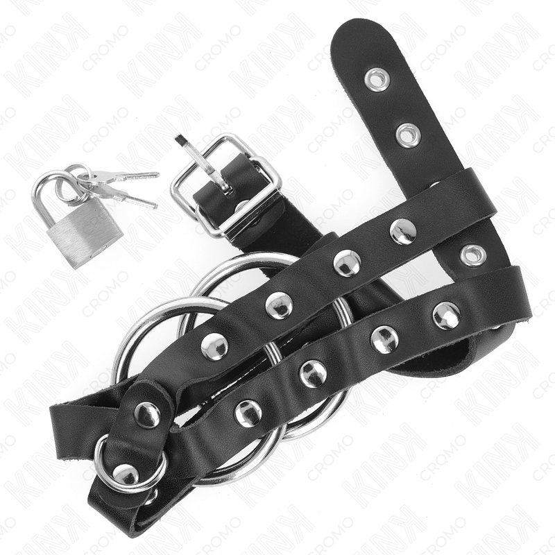KINK - GABBIA PER PENE REGOLABILE CON BLOCCAGGIO – Anelli per pene in metallo BDSM – foto 3