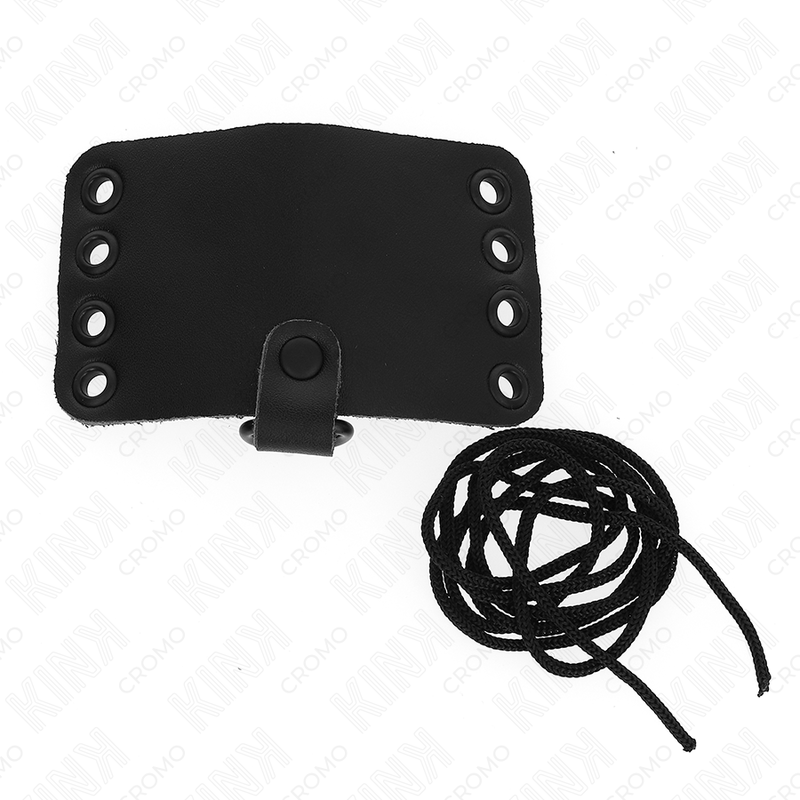 KINK - ANELLO PER PENE IN PELLE CON CHIUSURA IN LACCI E LACCI – Anelli per pene in metallo BDSM – foto 3