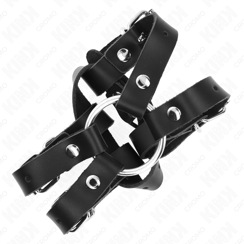 KINK - ANELLO PER PENE CON CINGHIE MULTIPLE REGOLABILI – Anelli per pene in metallo BDSM – foto 3