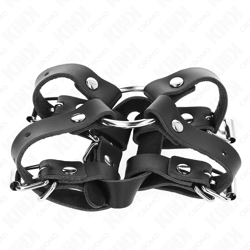 KINK - ANELLO PER PENE CON CINGHIE MULTIPLE REGOLABILI – Anelli per pene in metallo BDSM – foto 4