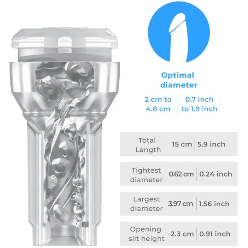 KIIROO - FEEL POCKET STROKER CRYSTAL DI KIIROO TRASPARENTE – Vari masturbatori