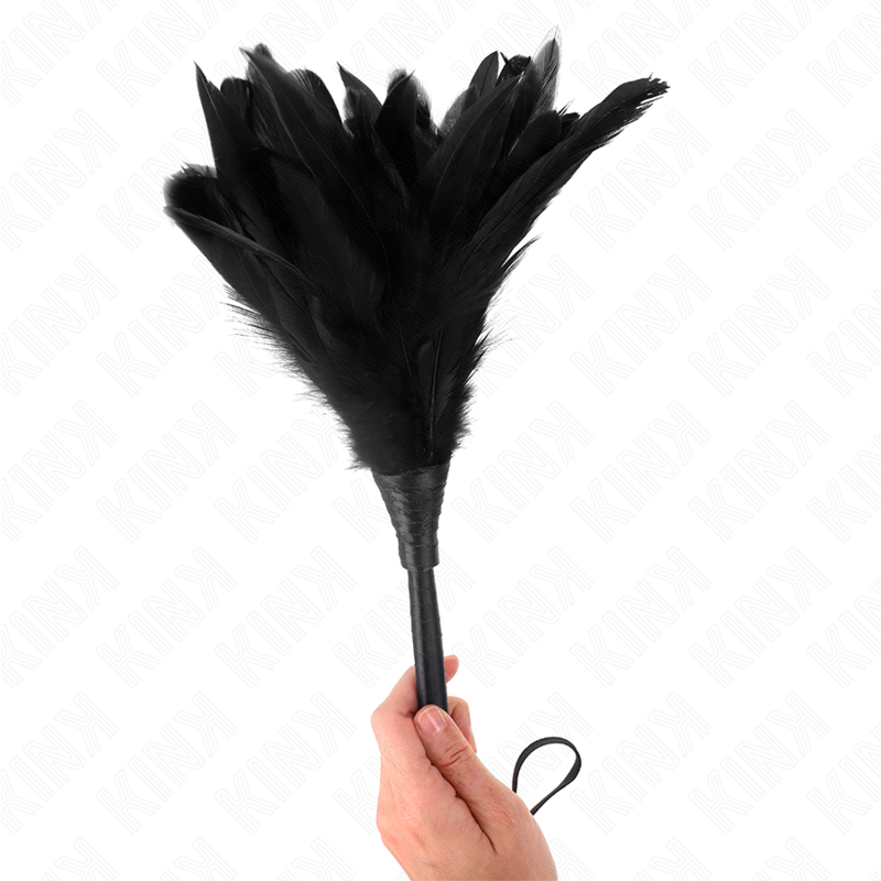 KINK - PIUME DI POLLO SOLLEGATO A FORMA DI CORNO NERO 36 CM – Piume – foto 3