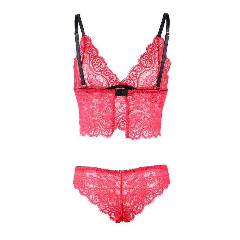 SUBBLIME - 953904 CAMICIA DA NOTTE IN SETA E PIZZO + SLIP ROSSO L/XL – Insieme sexy della biancheria – foto 8