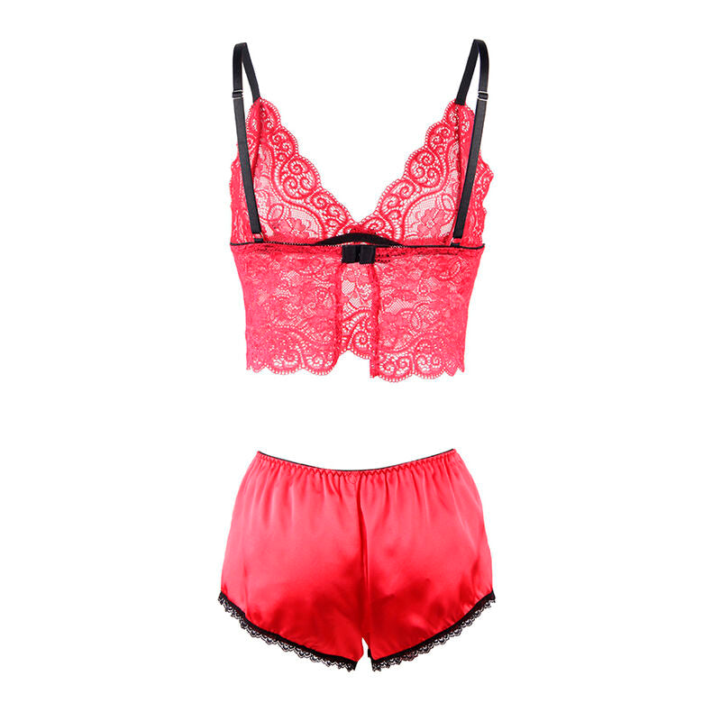 SUBBLIME - 953904 CAMICIA DA NOTTE IN SETA E PIZZO + SLIP ROSSO L/XL – Insieme sexy della biancheria – foto 6