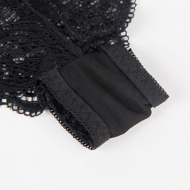 SUBBLIME - 953911 CAMICIA DA NOTTE IN SETA E PIZZO + SLIP NERO S/M – Insieme sexy della biancheria – foto 10