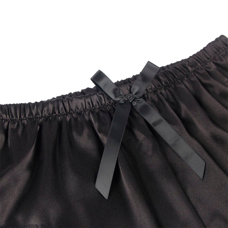 SUBBLIME - 953942 VESTAGLIA DA NOTTE CASUAL IN SETA + PANTALONI IN PIZZO NERO L/XL – Insieme sexy della biancheria – foto 6