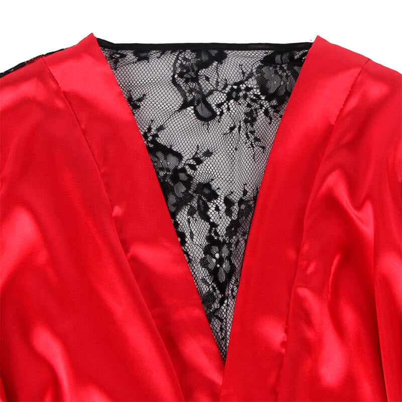 SUBBLIME - 954017 CANOTTIERA CON SCHIENA TRASPARENTE IN PIZZO + PERIZOMA ROSSO/NERO S/M – Insieme sexy della biancheria – foto 5