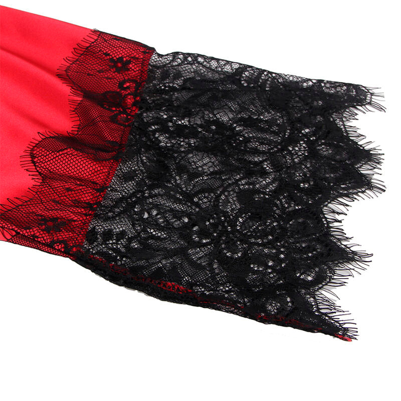 SUBBLIME - 954024 CANOTTIERA CON SCHIENA TRASPARENTE IN PIZZO + PERIZOMA ROSSO/NERO L/XL – Insieme sexy della biancheria – foto 8