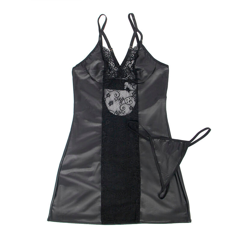 SUBBLIME - 954178 VESTITO + PERIZOMA PELLE NERO L/XL – Abiti sexy – foto 5