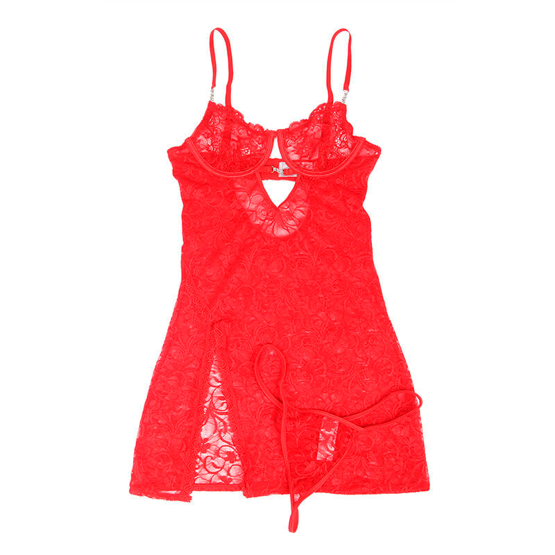 SUBBLIME - 954208 BABYDOLL IN PIZZO CON SPALLINE REGOLABILI ROSSO S/M – Babydoll – foto 4