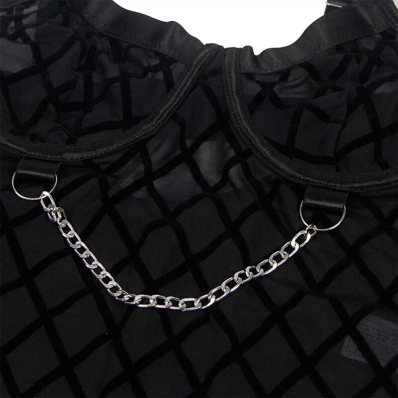 SUBBLIME - 954260 BODY CON CATENE + CINTURA REGGICALZE NERO S/M – Insieme sexy della biancheria – foto 9