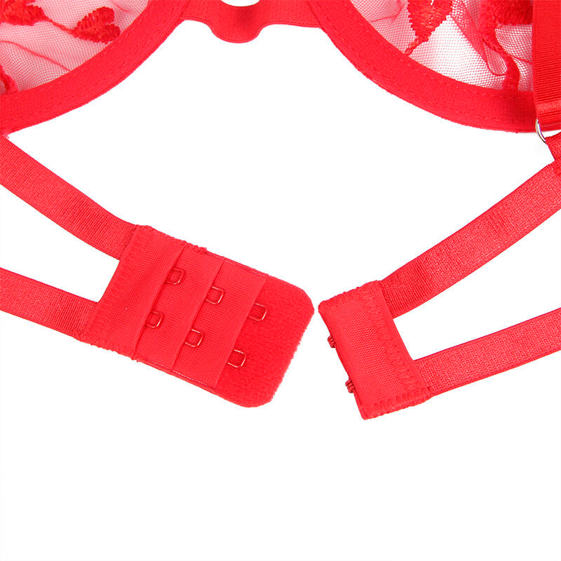 SUBBLIME - 954321 REGGISENO + PERIZOMA + CINTURA CON STAMPA A CUORE ROSSO S/M – Insieme sexy della biancheria – foto 8