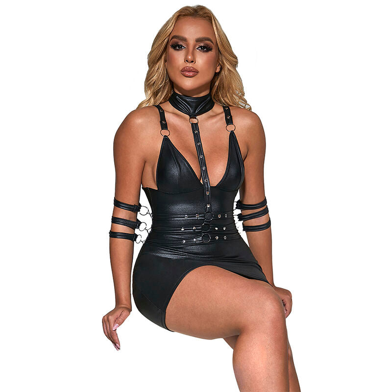 SUBBLIME - 954406 VESTITO BONDAGE IN PELLE NERO S/M – Abiti sexy – foto 3