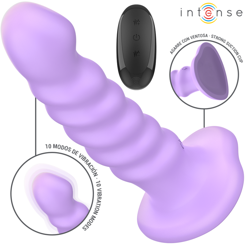 INTENSE - BRENDA VIBRATORE TAGLIA M DESIGN A SPIRALE 10 VIBRAZIONI TELECOMANDO VIOLA – Telecomando