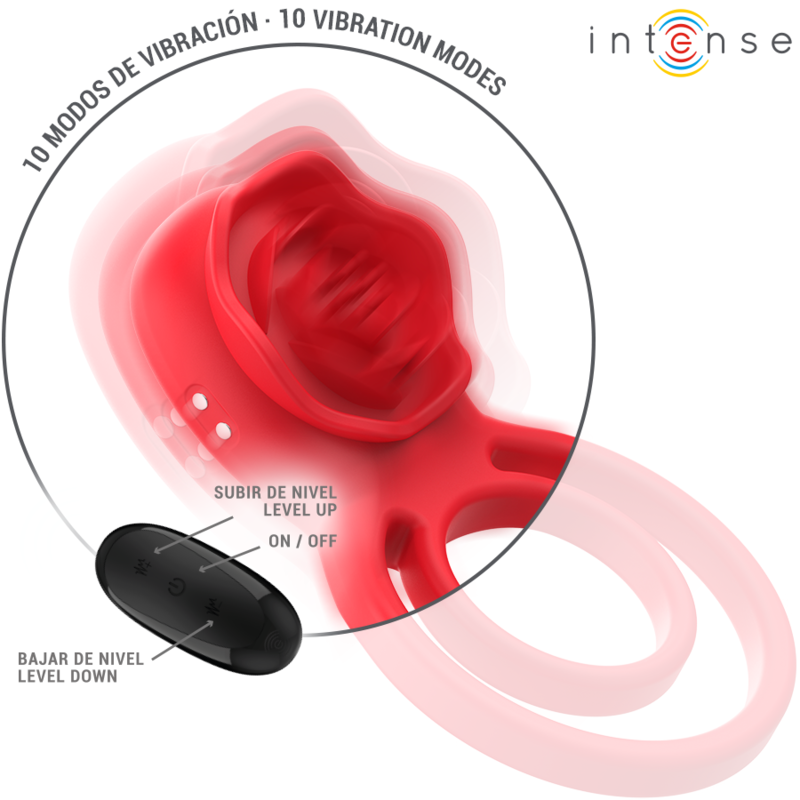 INTENSE - GAIL STIMOLATORE ROSE 10 VIBRAZIONI ROSSO TELECOMANDO – Per il clitoride – foto 2