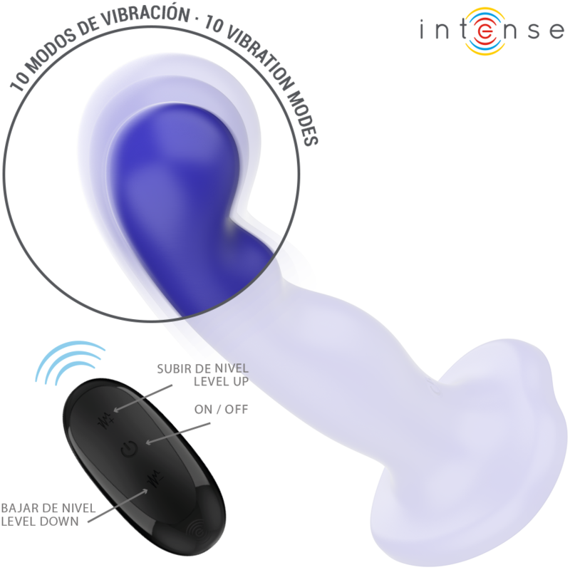 INTENSE - VIBRATORE SHORTY CON VENTOSA TELECOMANDO BLU – Telecomando – foto 3