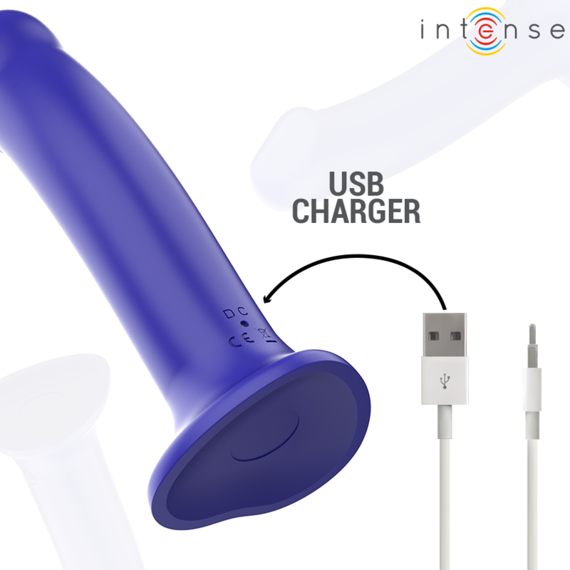 INTENSE - VIBRATORE VICTORIA CON VENTOSA 10 VIBRAZIONI BLU SCURO TELECOMANDO – Telecomando – foto 6