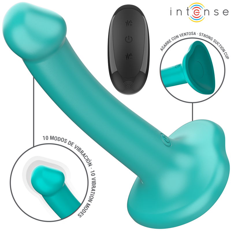 INTENSE - KATIE VIBRATORE CON VENTOSA 10 VIBRAZIONI TELECOMANDO BLU – Telecomando