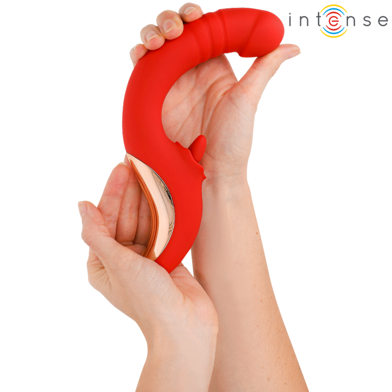 INTENSE - PAULINA VIBRATORE E STIMOLATORE A FORMA DI U ROSSO – Vibratore per coppie UD – foto 2