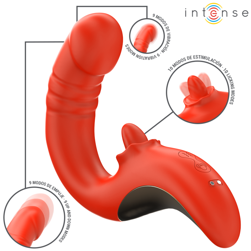 INTENSE - PAULINA VIBRATORE E STIMOLATORE A FORMA DI U ROSSO – Vibratore per coppie UD