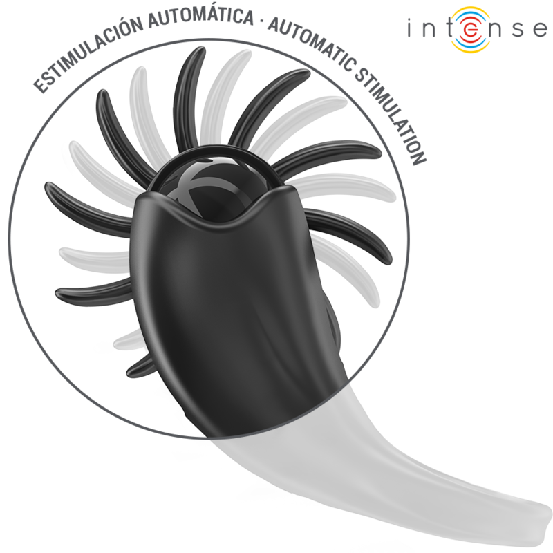 INTENSE - MABEL ANELLO VIBRANTE 10 VIBRAZIONI CON STIMOLATORE CLITORIDEO NERO – Cockring con vibrazione – foto 2