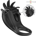 INTENSE - MABEL ANELLO VIBRANTE 10 VIBRAZIONI CON STIMOLATORE CLITORIDEO NERO – Cockring con vibrazione
