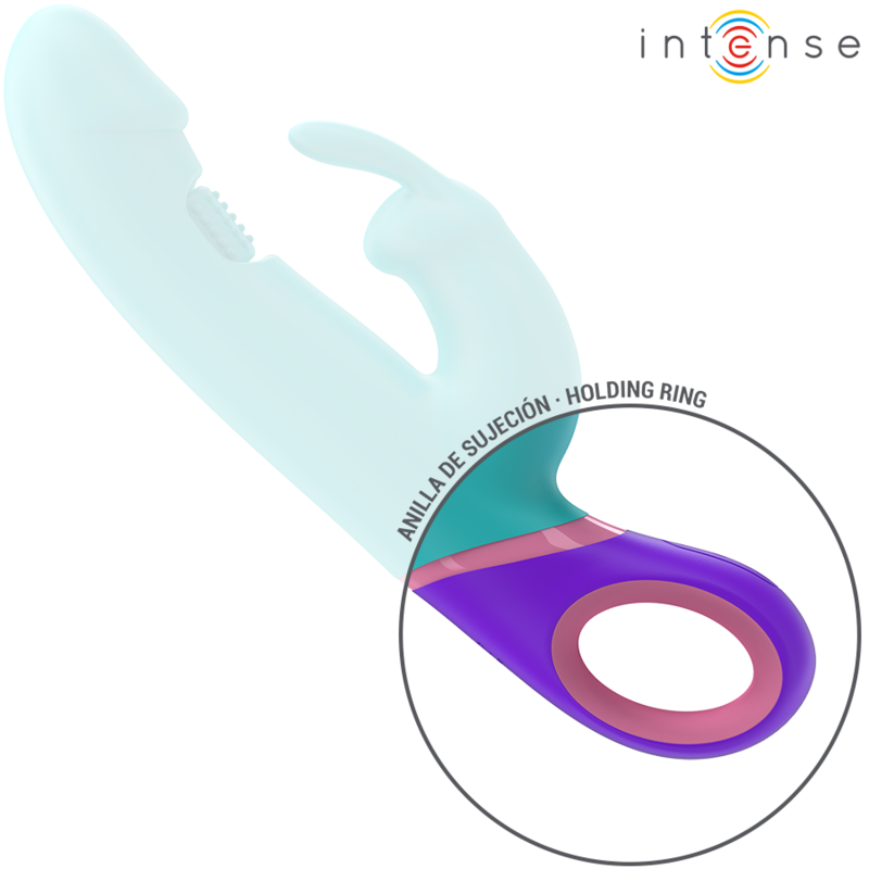 INTENSE - MONICA VIBRATORE RABBIT CON STIMOLATORE G-SPOT ROTANTE BLU – Vibratori a punto G – foto 5