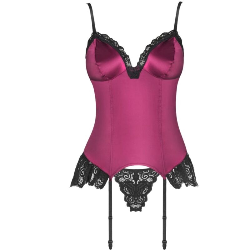 LIVCO CORSETTI FASHION - AGRAFENA CF 90436 CORSETTO + PERIZOMA BORDEAUX S/M – Insieme sexy della biancheria – foto 4