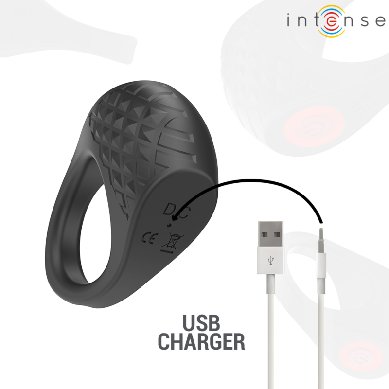 INTENSE - CLOVER VIBRATORE ANELLO PER PENE 10 VIBRAZIONI NERO – Cockring con vibrazione – foto 7