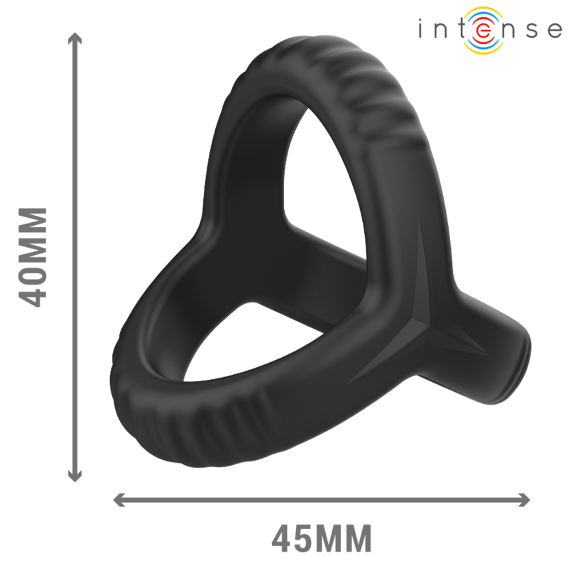 INTENSE - CARSON DOPPIO ANELLO PER PENE IN SILICONE MODELLO NERO 4 – Cockring senza vibrazione