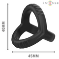 INTENSE - CARSON DOPPIO ANELLO PER PENE IN SILICONE MODELLO NERO 4 – Cockring senza vibrazione