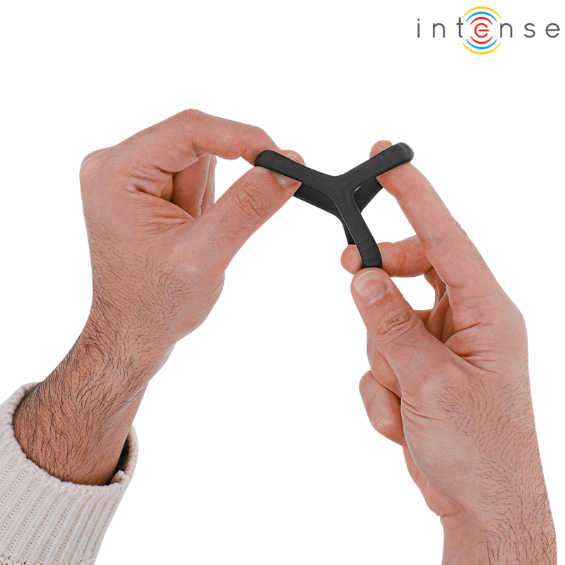 INTENSE - CARSON DOPPIO ANELLO PER PENE IN SILICONE MODELLO NERO 4 – Cockring senza vibrazione – foto 3