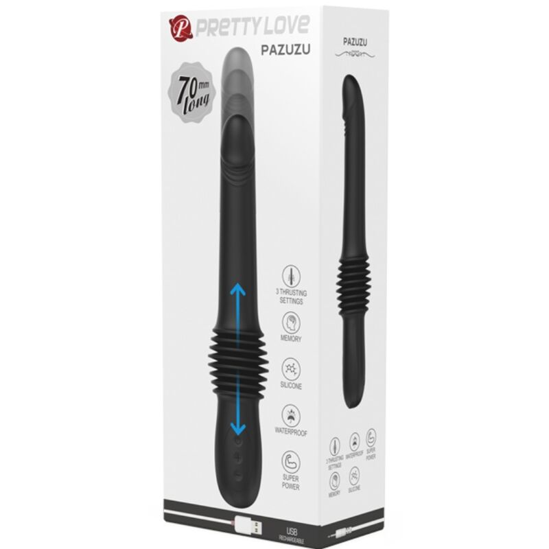 PRETTY LOVE - VIBRATORE PAZUZU 3 MODALITÀ DI SPINTA NERO – Vibratori HI-TECH – foto 8
