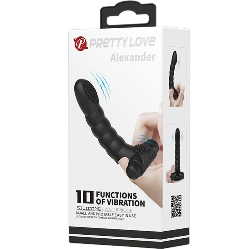 PRETTY LOVE - VIBRATORE DA DITA ALEXANDER 10 VIBRAZIONI NERO – Vibratori da dito – foto 7