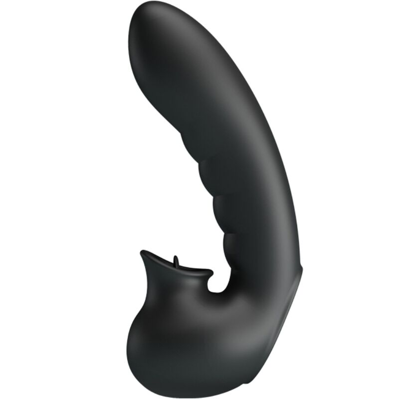 PRETTY LOVE - HOBGOBLIN CUSTODIA PER DITA VIBRANTE 12 VIBRAZIONI + STIMOLATORE CLITORIDE NERO – Vibratori da dito – foto 2