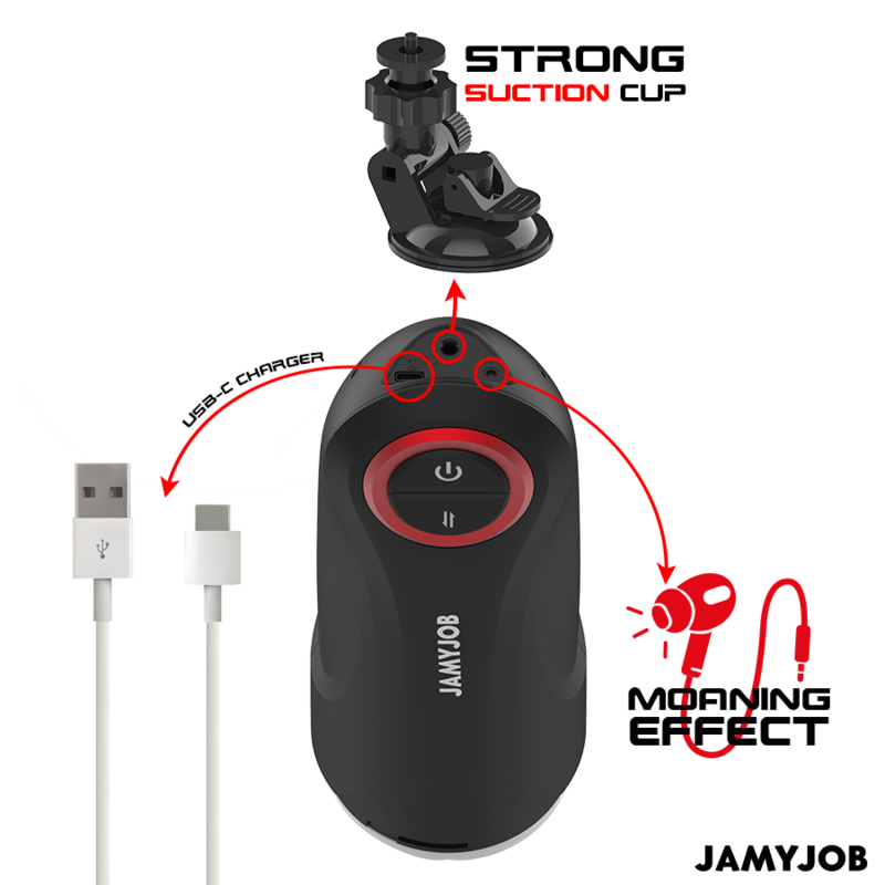 JAMYJOB - MASTURBATORE VAGINALE AUTOMATICO A GRAVITÀ 5 MODALITÀ DI ASPIRAZIONE – Vagine con vibrazione – foto 6