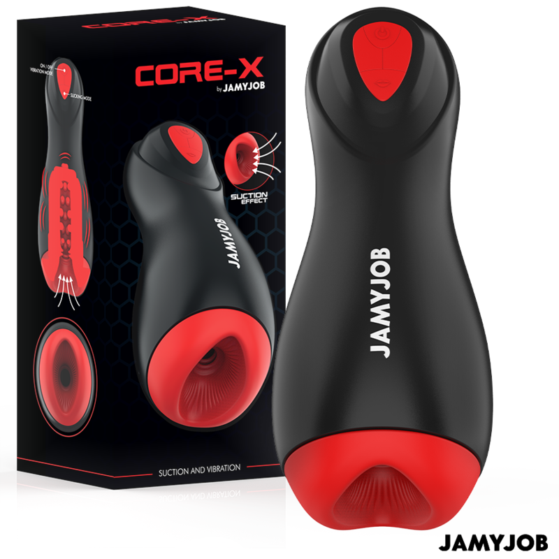 JAMYJOB - MASTURBATORE AUTOMATICO CORE-X 5 MODALITÀ DI ASPIRAZIONE E VIBRAZIONE – Masturbatore automatico