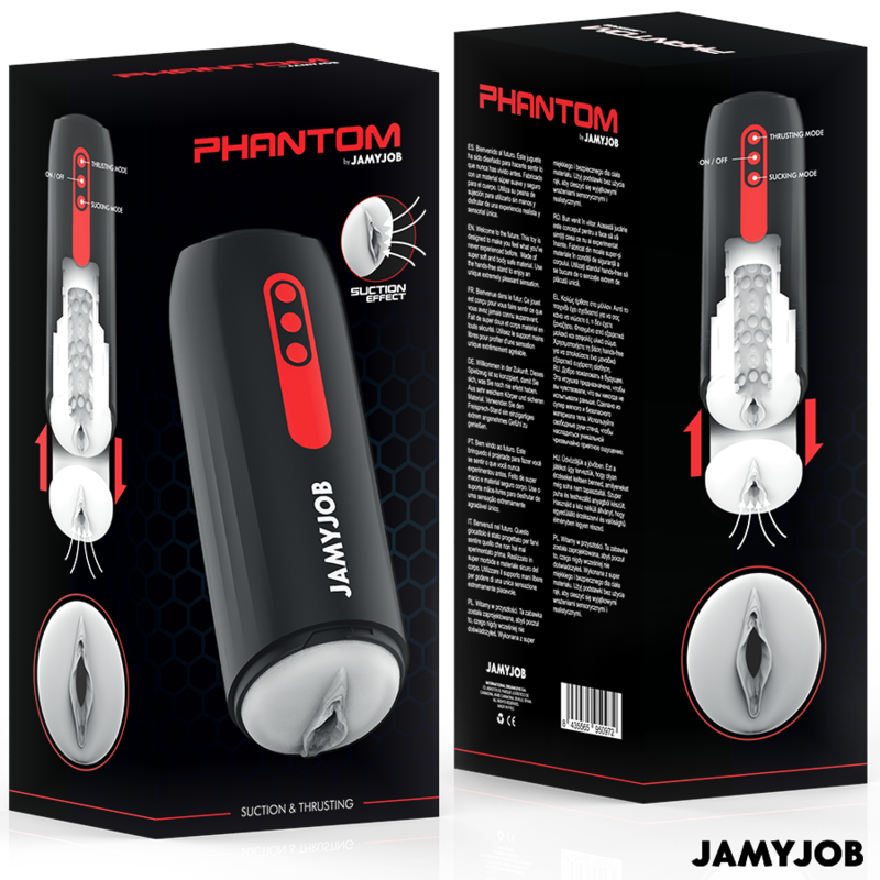 JAMYJOB - MASTURBATORE VAGINALE AUTOMATICO PHANTOM 5 MODALITÀ DI ASPIRAZIONE E SPINTA – Vagine con vibrazione – foto 7