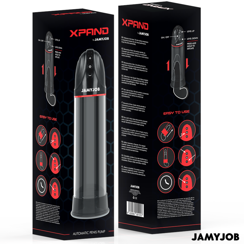 JAMYJOB - POMPA AUTOMATICA XPAND 3 LIVELLI DI ASPIRAZIONE GRIGIA – Pompa per l'ingrandimento del pene – foto 7