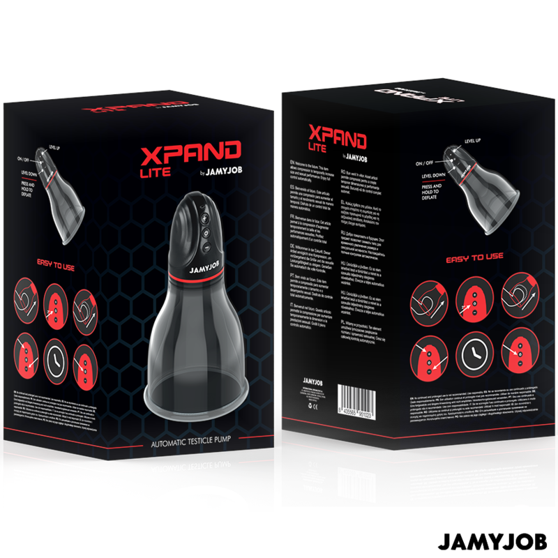 JAMYJOB - POMPA AUTOMATICA PER TESTICOLI XPAND LITE 3 LIVELLI DI ASPIRAZIONE GRIGIA – Pompa per l'ingrandimento del pene – foto 7