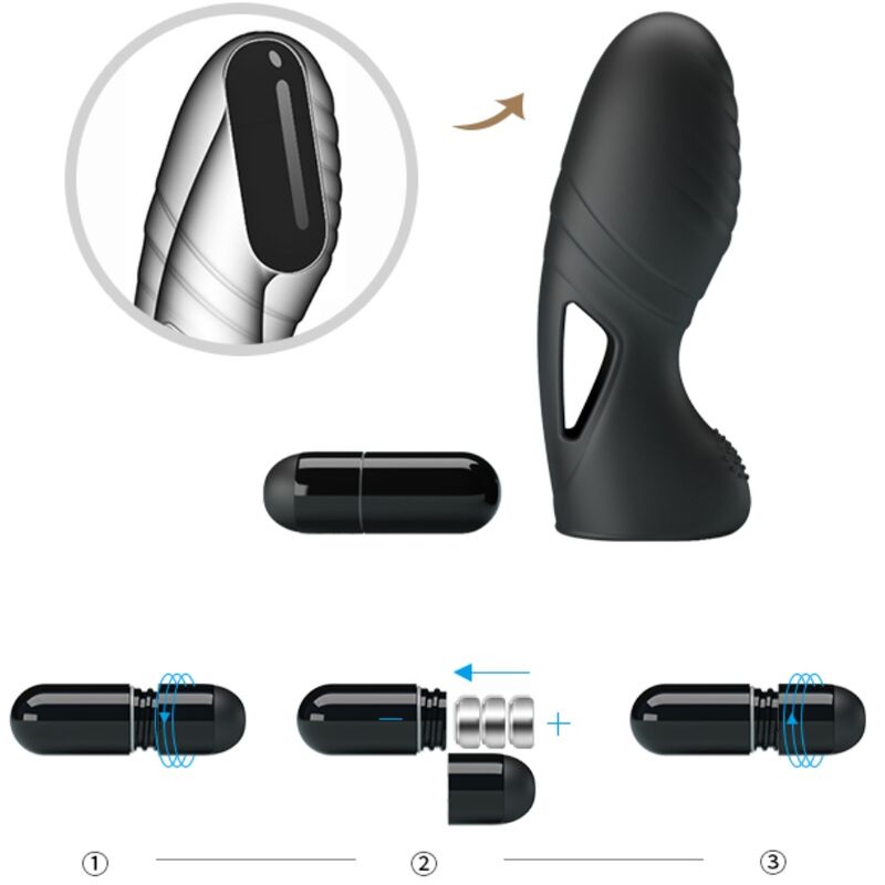 PRETTY LOVE - VIBRATORE DA DITO IN SILICONE ALAN NERO – Vibratori da dito – foto 8